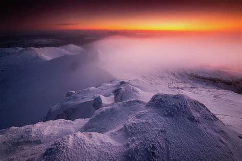 Snowy Mountain Top View Of The Scottish Highlands Photograph By Cavan