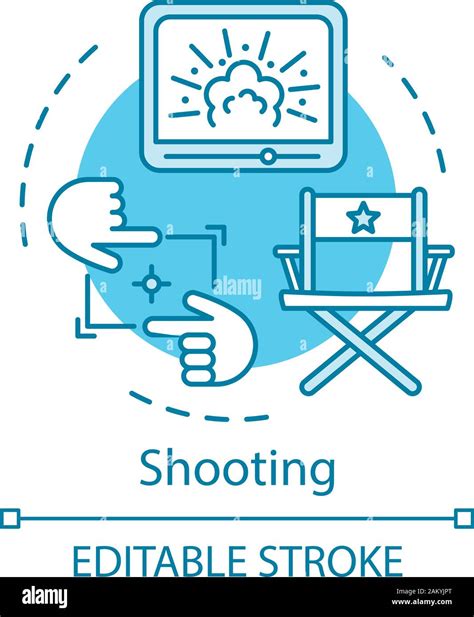Shooting Concept Icon Video Production Idea Thin Line Illustration