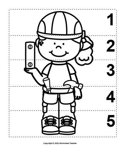 10 Construction Number Sequence Bandw Picture Puzzles Made By Teachers