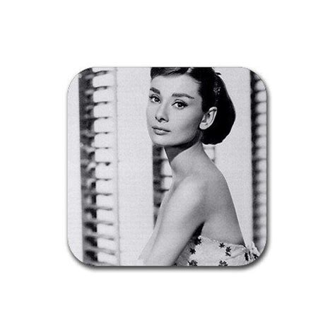 Audrey Hepburn Rubber Square Coaster Set 4 Pack Great Gift Idea By