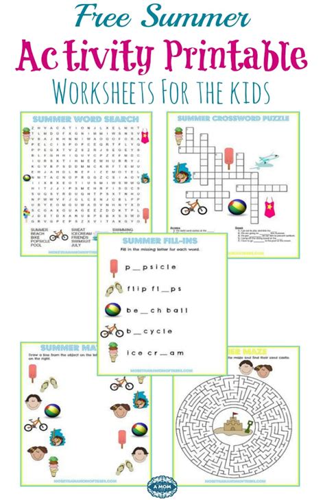 5 Free Summer Activity Printable Worksheets - More Than A Mom Of Three