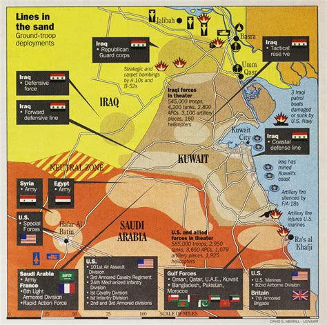 Gulf War Map Desert Storm