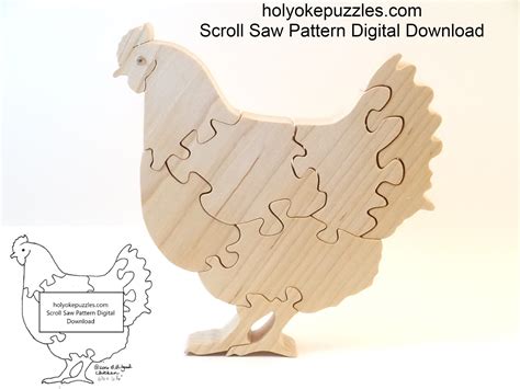 Chicken Puzzle Pattern Pdf And Svg Etsy In 2021 Scroll Saw Patterns
