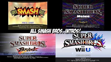 All Super Smash Bros Intros From 64 To Wii U 64 Melee Brawl Wii