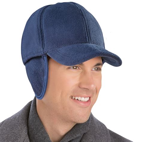 Mens Stylish Polyester Warm Fleece Hat With Ear Flaps Collections Etc