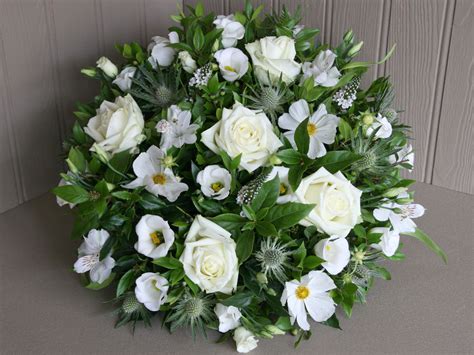 Funeral Posy Pad Of Flowers In White Wiltshire Dorset Local Delivery