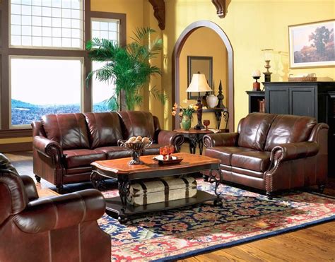 Princeton Genuine Leather Living Room Sofa And Loveseat Tri Tone Burgundy
