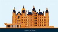 Descarga Vector De Diseño Plano Del Castillo De Schwerin