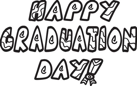Happy Graduation Day Isolated Coloring Page 21516429 Vector Art At Vecteezy