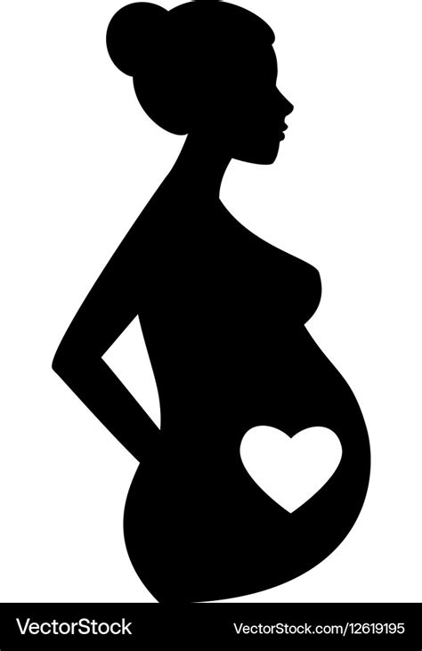 beautiful pregnant woman silhouette isolated on vector image