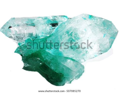 Aquamarine Quartz Semigem Geode Crystals Geological Stock Photo