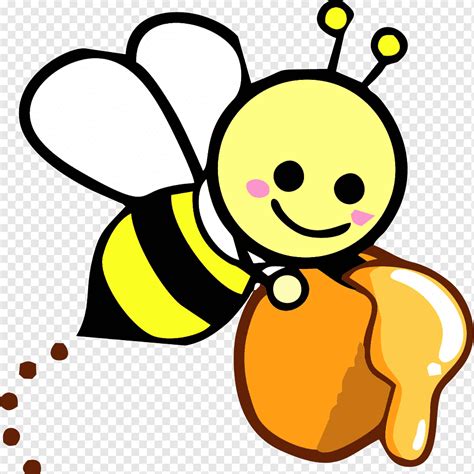 Honey Bee Cartoon Animation Beehive Food Insects Smiley Png Pngwing