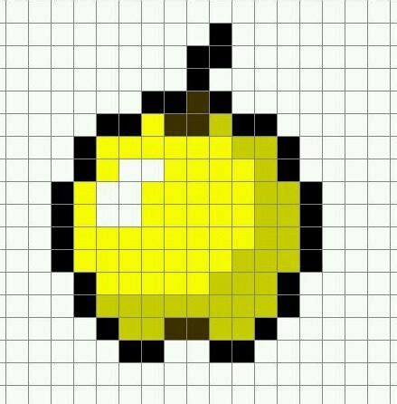 The circle of pixel art upload 2. pixel art templates | Minecraft Apple Pixel Art Template ...