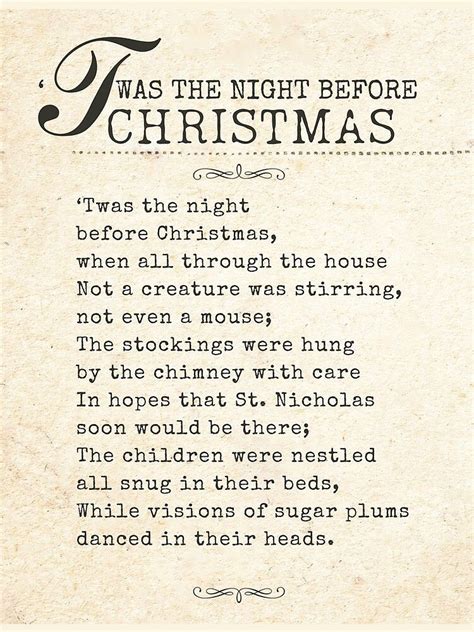 Twas The Night Before Christmas Poem Printable