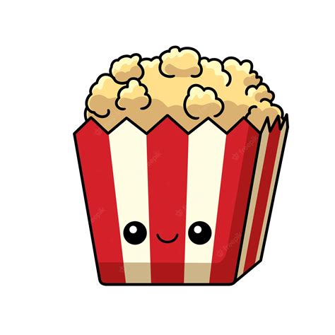 Premium Vector Cute Popcorn Cartoon Character Vector Illustration