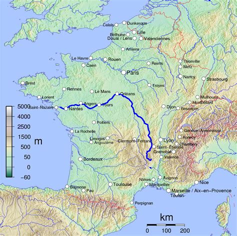 France Map With River Loire Highlighted • Mappery