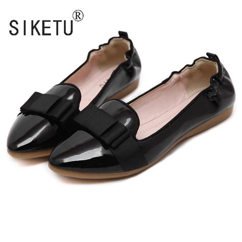 2016 Newest Bowtie Pointed Toe Pu Women Loafers Driving Flats Casual