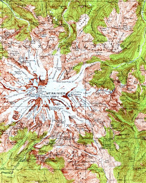 Mount Rainier Topographic Map Mount Rainier Wa Us Mappery