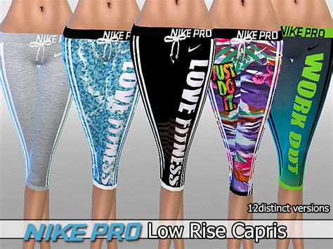 The Sims Resource Nike Pro Low Rise Capris Pack