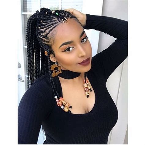 See more ideas about natural hair styles hair styles braided hairstyles. Straight Up Braids Hairstyles 2018\2019 With Beads