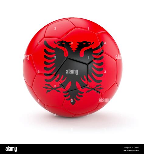 Soccer Football Ball With Albania Flag Stock Photo Alamy