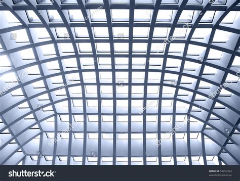 Geometric Pattern Ceiling Of Office Building Stock Photo 54957364