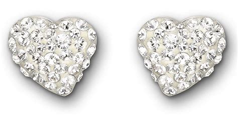 Swarovski Alana Crystal Heart Earrings In Metallic Lyst