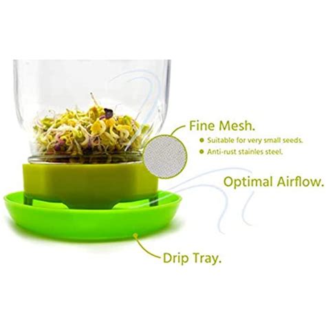 Sprouting Jar Kit Seed Sprouter Set Includes Wide Mouth Mason Jar