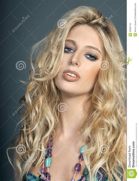 Beautiful Blonde Girl With Messy Hair Royalty Free Stock