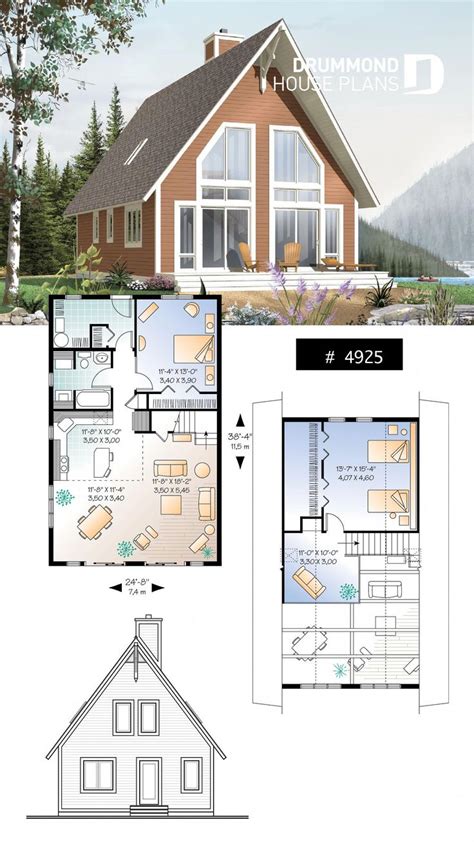 Lakefront View A Frame Chalet Cottage Floor Plans A Frame House