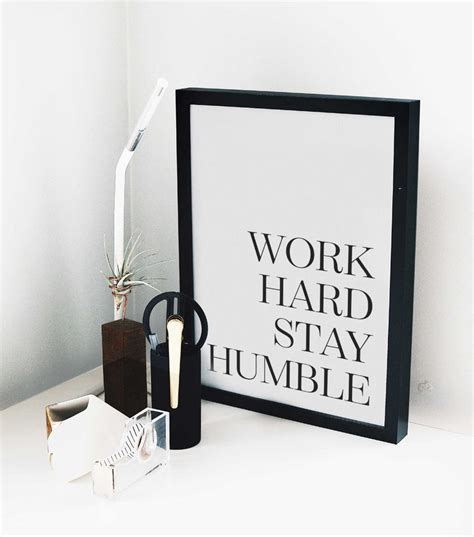 Work Hard Stay Humble Printable Wall Art Motivational Quotes Etsy