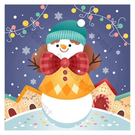 Vector Illustration Of Merry Christmas And Happy New Year Winter