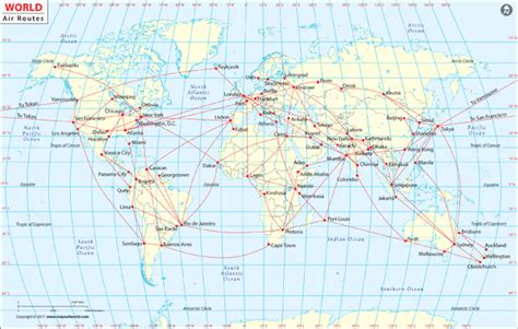 World Air Route Wall Map By Maps Of World
