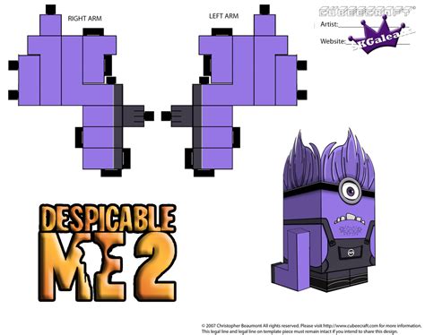 Cubeecraft Of The Evil Purple Minion From Despicable Me Skgaleana