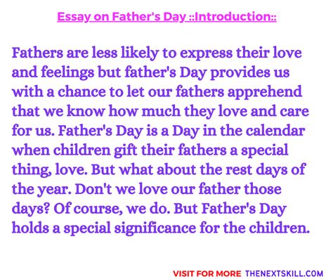 Essay On Fathers Day Short And Long