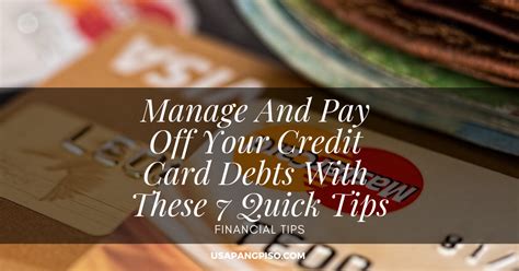 A credit card's interest rate is the price you pay to the company for the ability to borrow money. Manage And Pay Off Your Credit Card Debts With These 7 Quick Tips - Usapang Piso