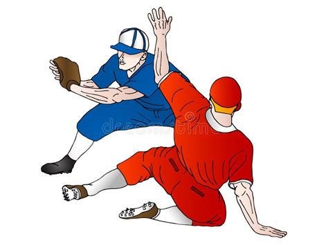 Baseball Player Sliding Stock Illustrations 137 Baseball Player