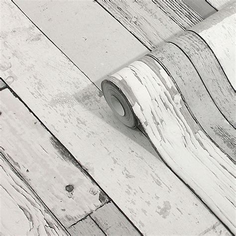 Goodhome Laas Grey Wood Effect Textured Wallpaper Diy At Bandq Wood