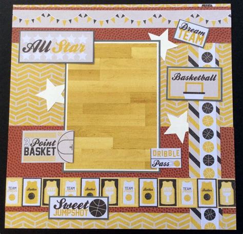 Basketball Premade 12x12 Scrapbook Layout By Paisleyplacedesigns 12x12