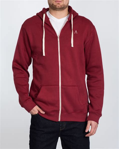 2t Zip Up Tall Hoodie Deep Red Extra Tall Mens Clothing