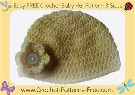 Free Crochet Baby Hat Pattern 3 Sizes Crochet Preemie Hats Crochet