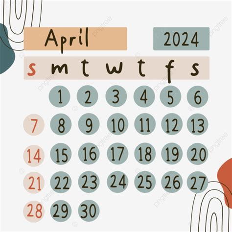 Calendario Abril 2024 Png Calendario Abril De 2024 Calendario 2024