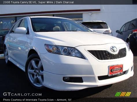 Gas mileage, engine, performance, warranty, equipment and more. Super White - 2008 Toyota Camry SE V6 - Dark Charcoal Interior | GTCarLot.com - Vehicle Archive ...