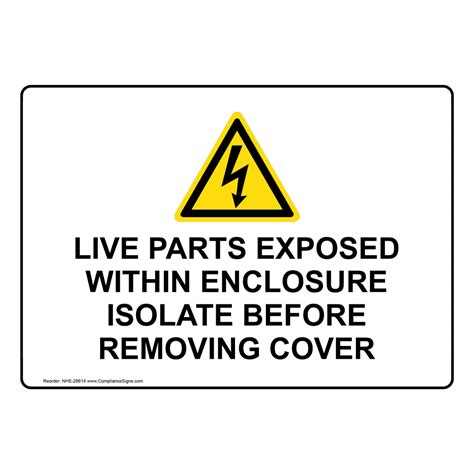 Live Parts Exposed Within Sign With Symbol Nhe 28614
