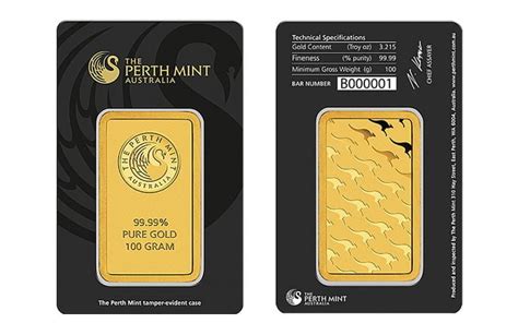 1 Oz Gold Bar Perth Mint With Cert ⋆