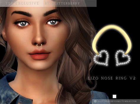 The Sims Resource Lizo Heart Nose Ring V2