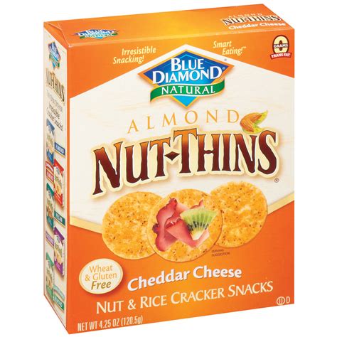 Blue Diamond Nut Thins Cracker Snacks Nut And Rice Cheddar Cheese 425