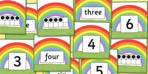 Rainbow Number Matching Cards Matching Cards Cards Number Matching