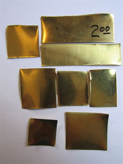 8 Brass Piece Sheet Metal 24 Gauge Plain Largest 4 14 Inch Etsy