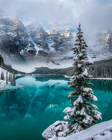 Moraine Lake In Baniff National Park Canada Nature Winter Photos
